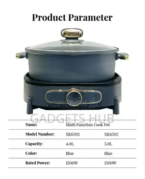 5l Aluminum Electric Skillet Hot Cooking Pot Electric Pan
