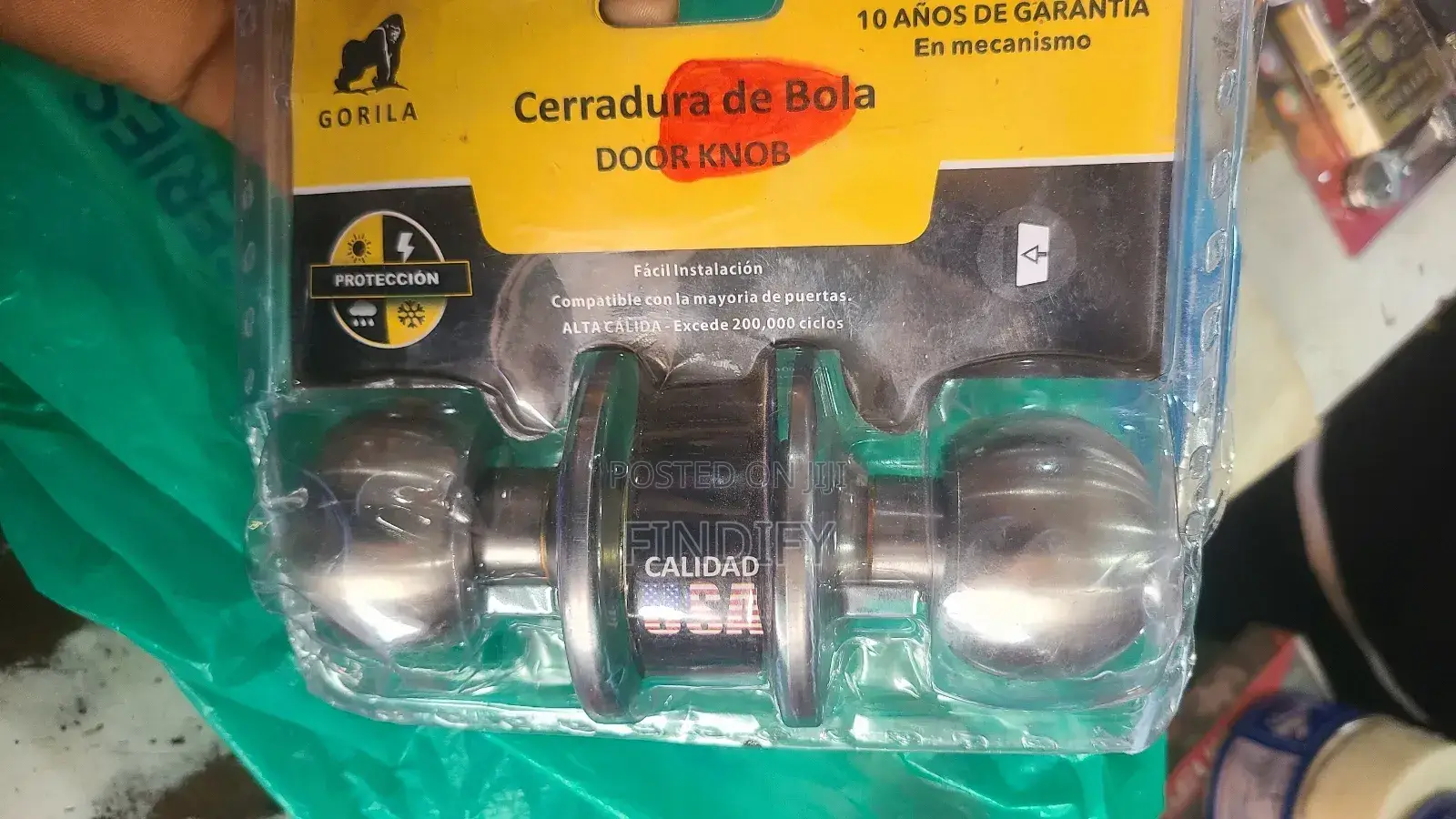 Cylindrical Knobset Door Lock for Entrance Satin Stainless