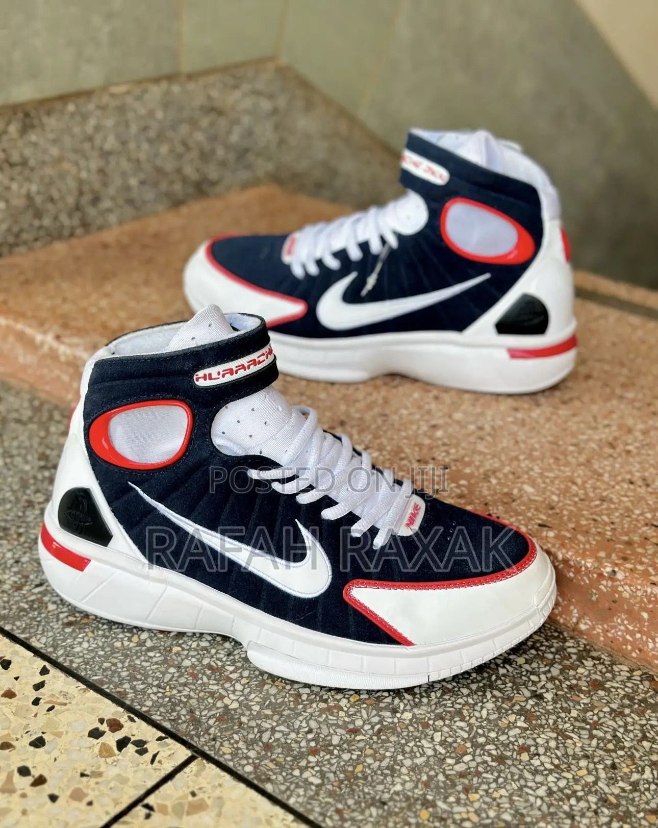 Nike Air Zoom Haurache Navy White Red Basketball Sneakers