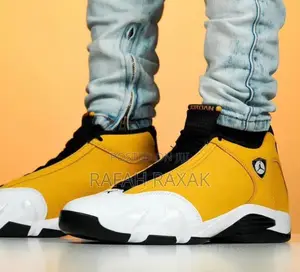 Original Yellow/White Air Jordan 14 Retro Basketball Sneaker