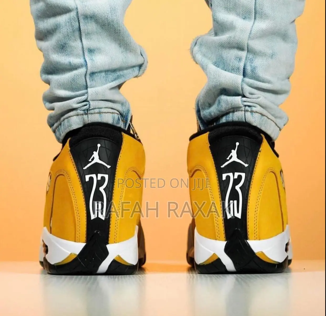 Original Yellow/White Air Jordan 14 Retro Basketball Sneaker