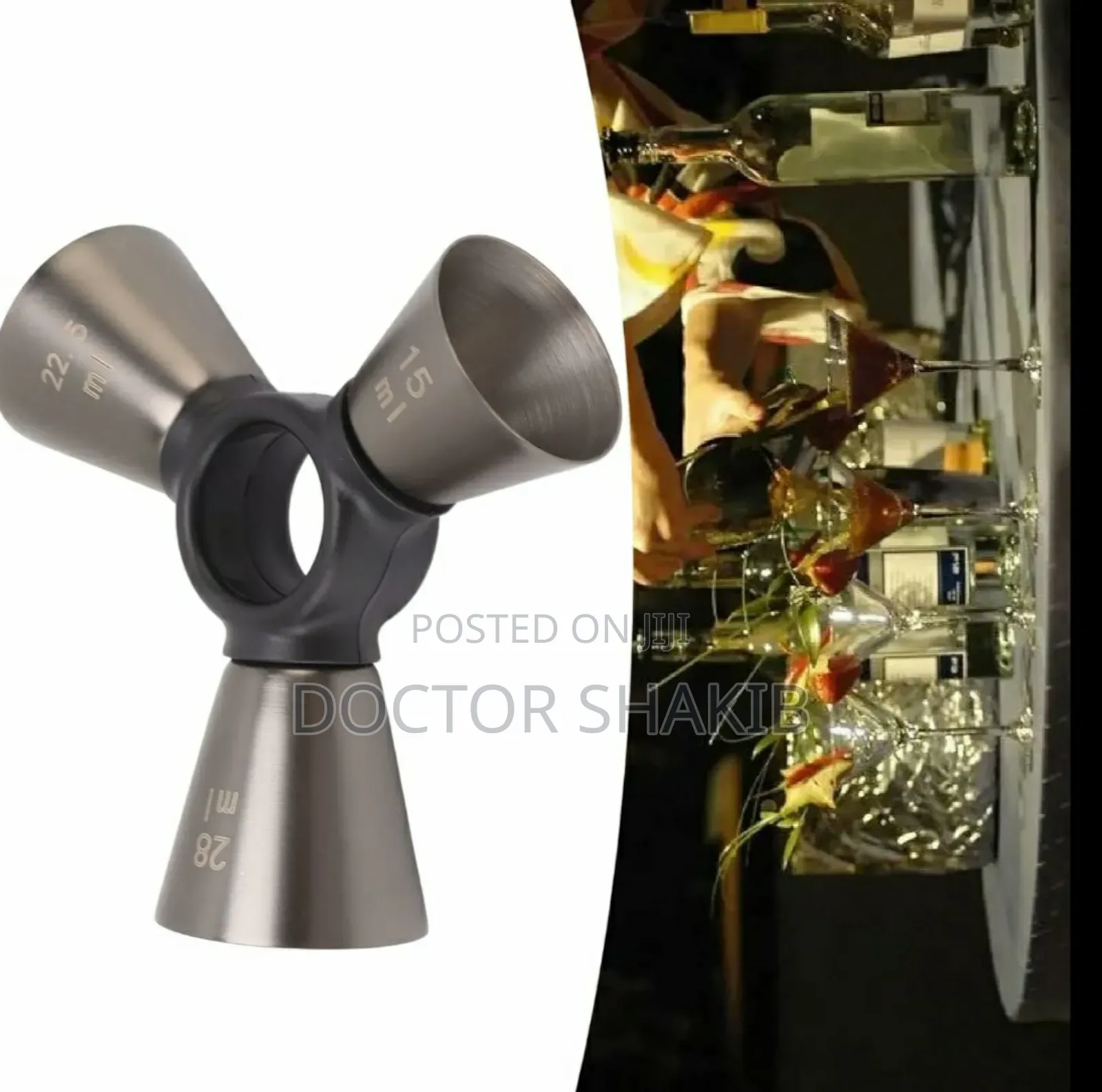 New Stainless Steel 3-End Bar Measuring Cup