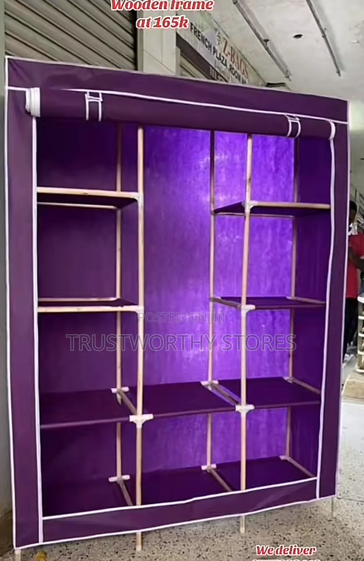 3 Columns Wooden Wardrobe