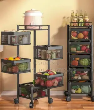 Black Metallic Kitchen Trolley