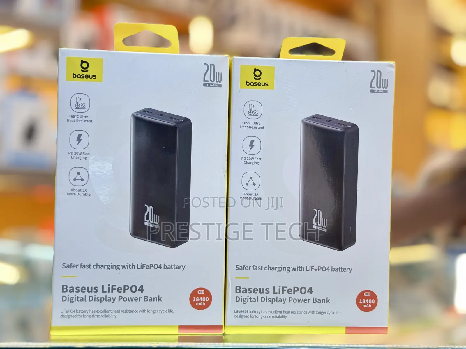Baseus 18400mah Lifepo4 Digital Display Power Bank Pd 20w