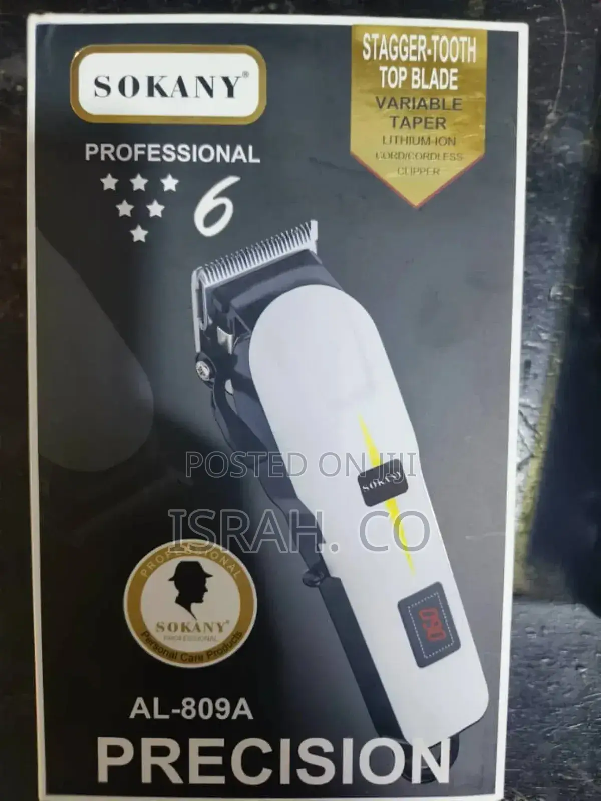 Sokany 6 Stagger-Tooth Top Blade Hair Clipper, Model Al-809a