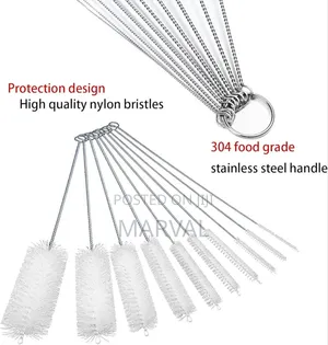 10pcs Nylon Cleaning Brushes -Set for Test Tube Bottle Straw