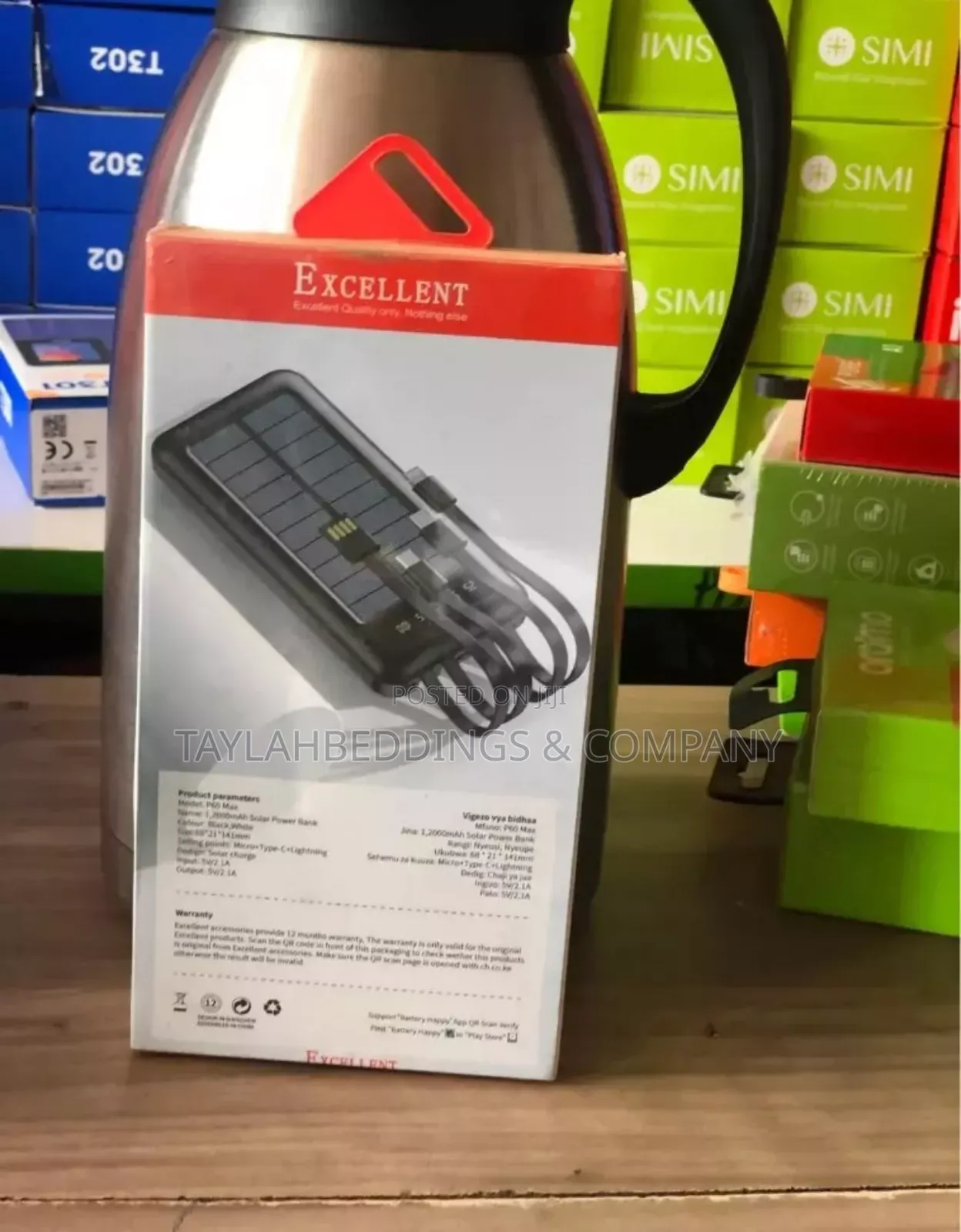 Excellent 12000mah Solar Powerbank With Usb C Lightning