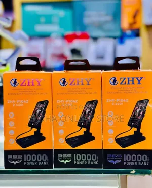 Zhy 2in1 10000mah Power Bank With Foldable Phone Holder
