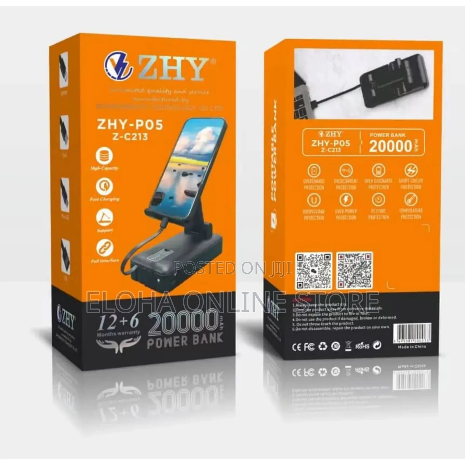 Zhy P05 20000mah Power With Phone Holder