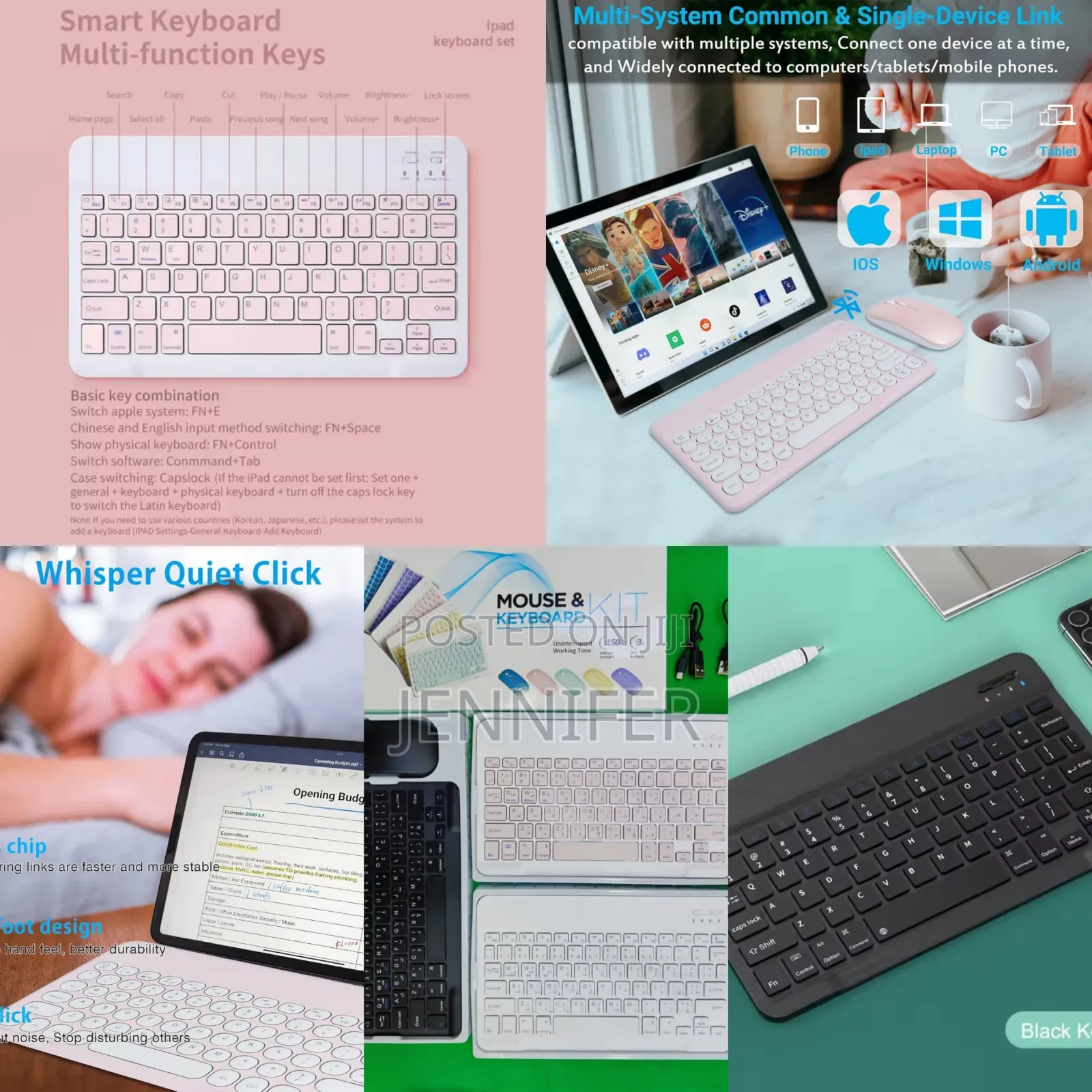 2in1 Bluetooth Keyboard and Mouse for iPad,Tablets Etc