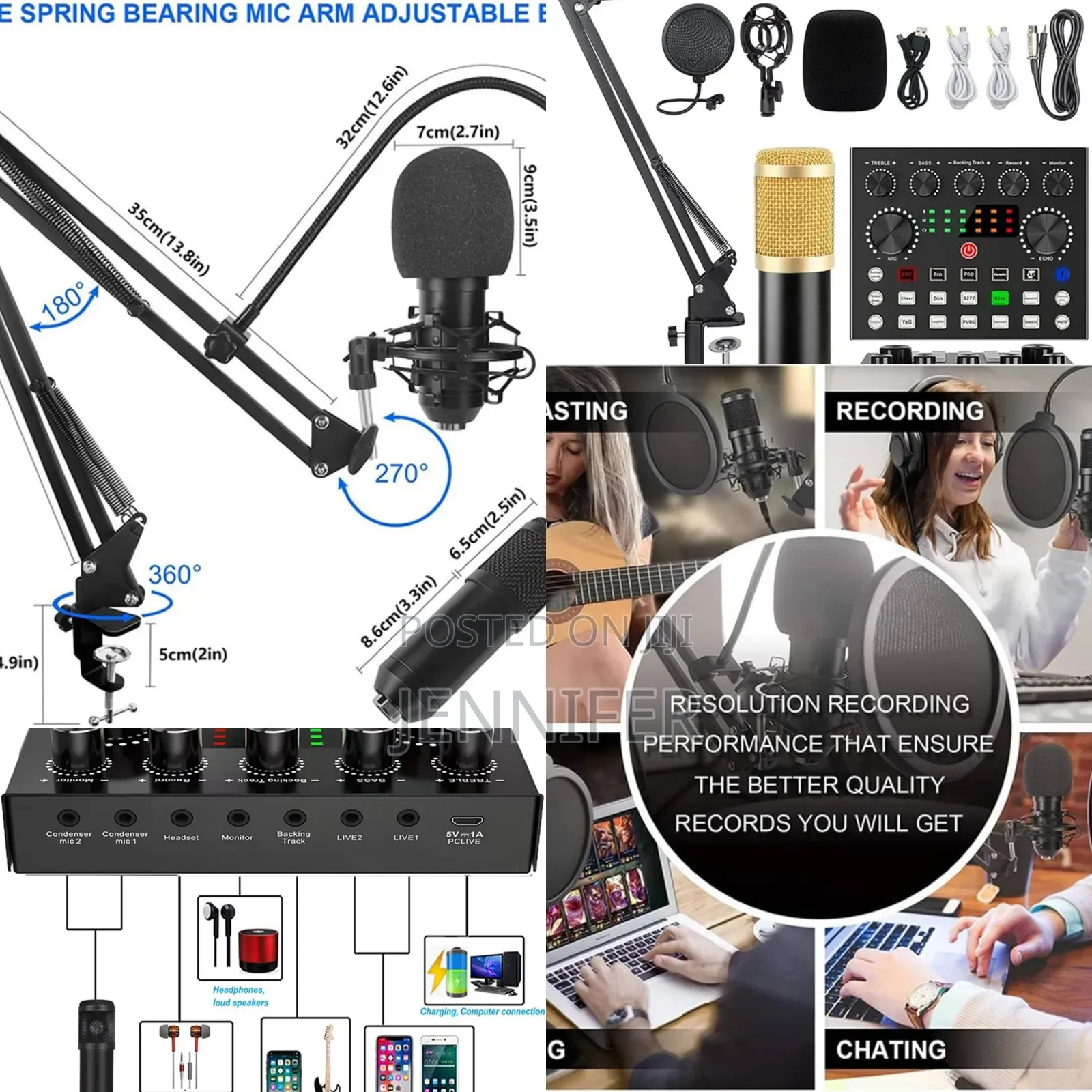 Sound Card Kit Condenser Microphone Set