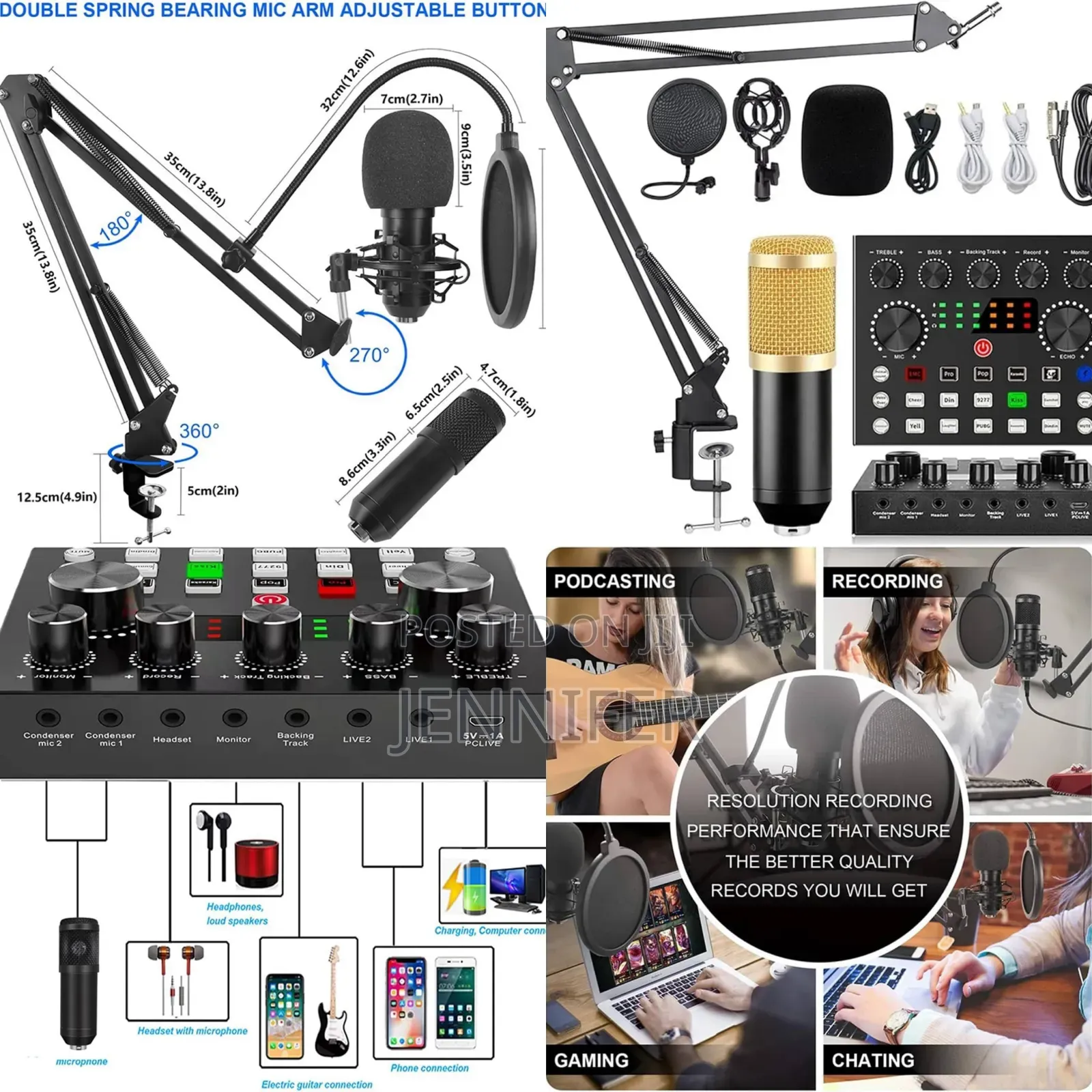 Sound Card Kit Condenser Microphone Set