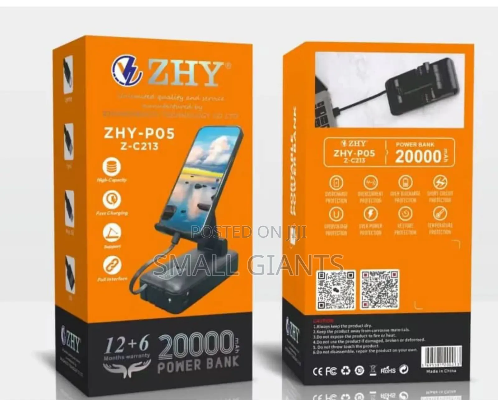 Zhy P05 20000mah Power With Phone Holder