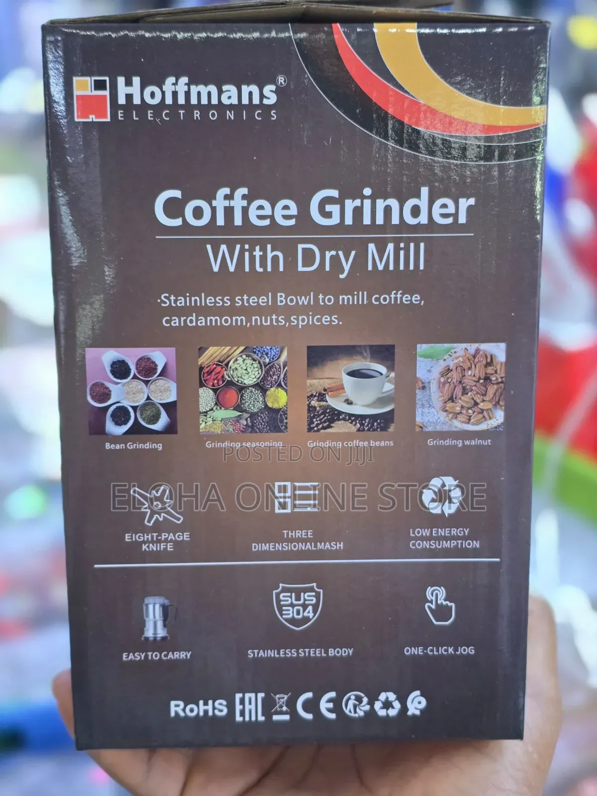 Hoffmans 300w Coffee Grinder With Dry Mill