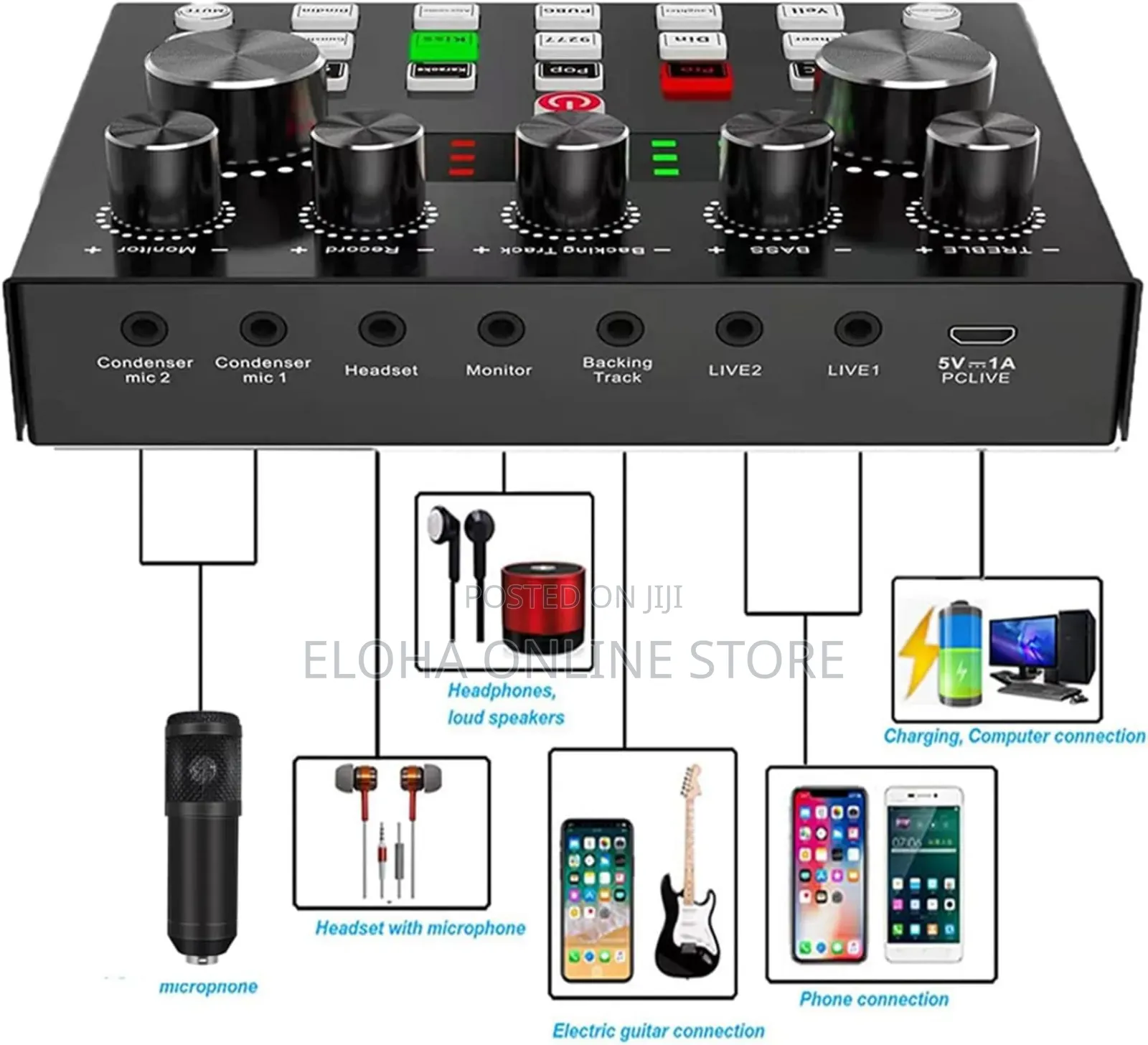 Sound Card Kit Condenser Microphone Set 