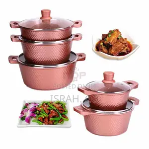 10-Piece Set of Rose Goldnon-Stick Aluminum Die-Castcookware