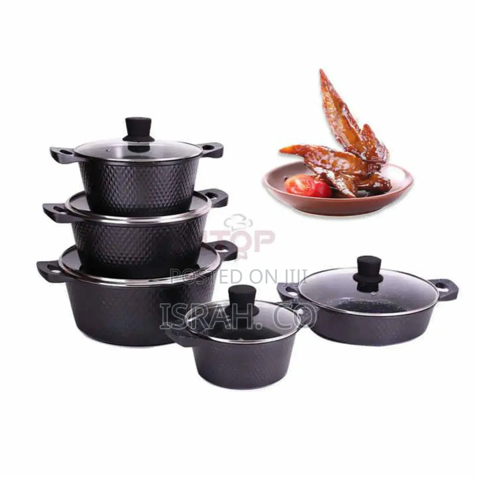 12-Piece Non-Stick Granite Coating Casserole Cookware Set