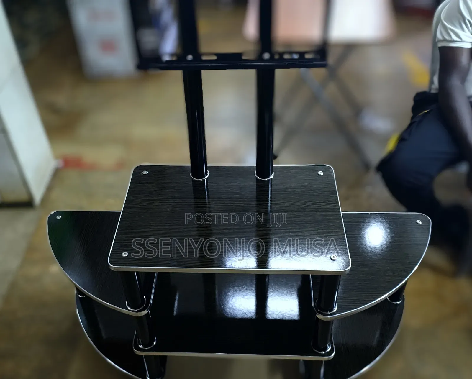 Wooden Ym Tv Stand - Black, Durable Quality (24-65 Inches)