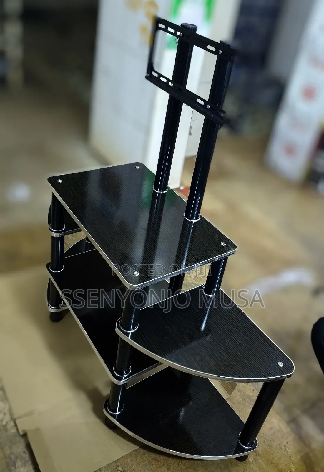 Wooden Ym Tv Stand - Black, Durable Quality (24-65 Inches)