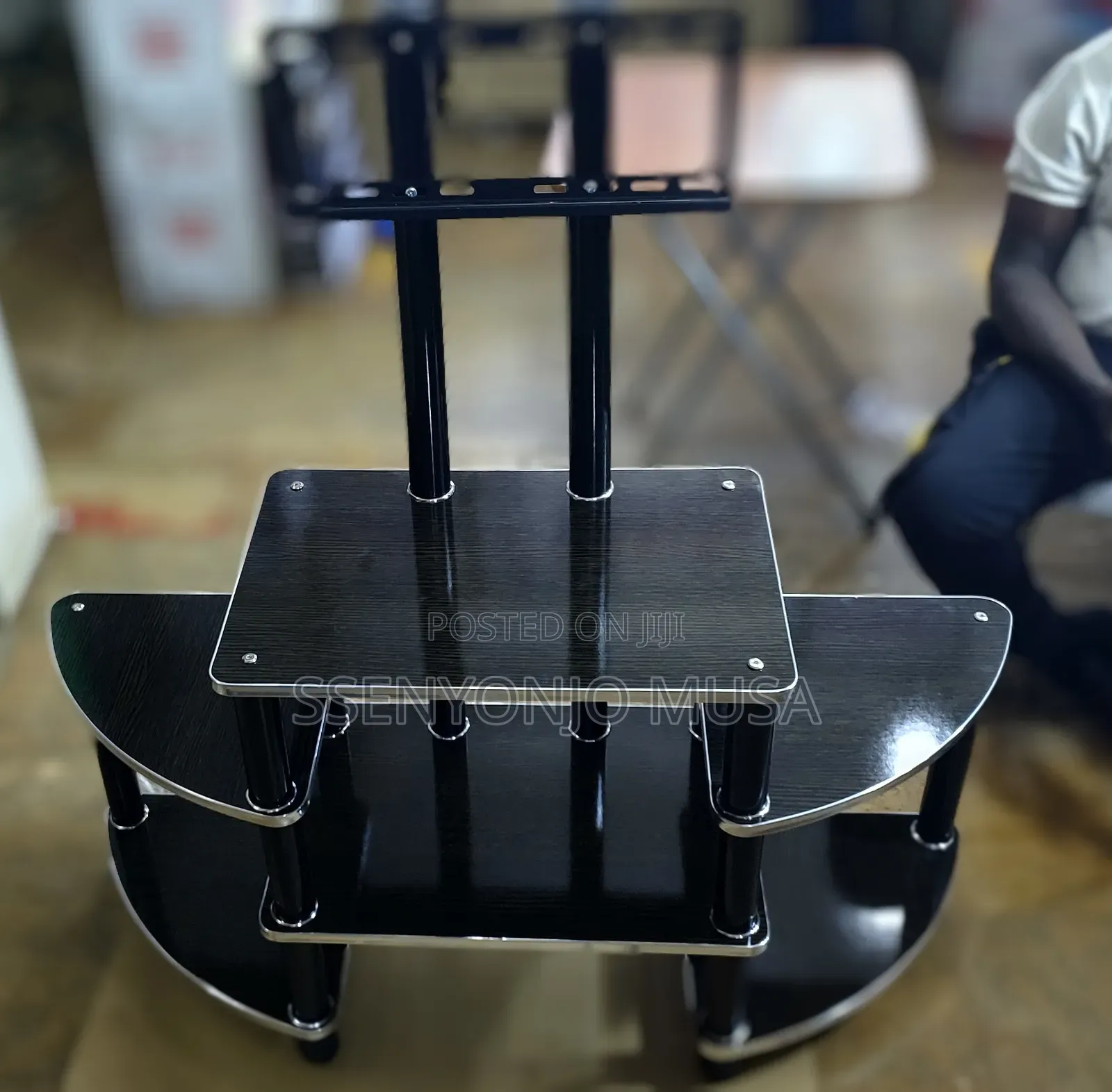 Wooden Ym Tv Stand - Black, Durable Quality (24-65 Inches)