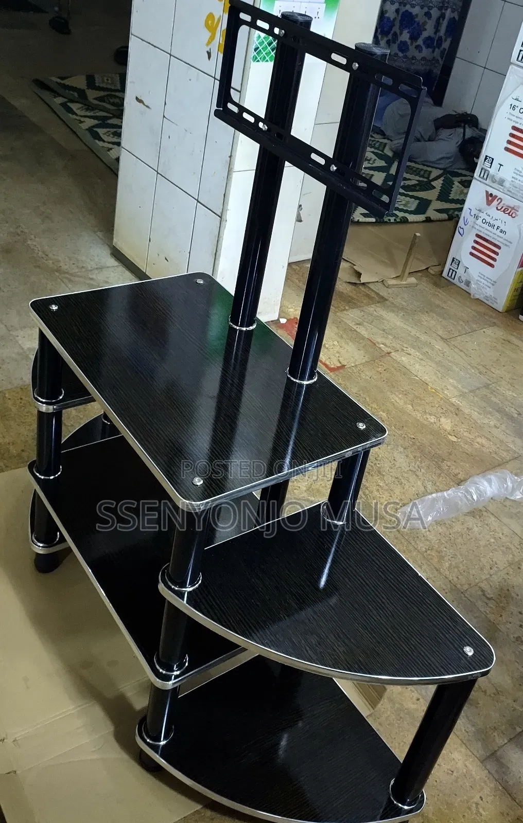 Wooden Ym Tv Stand - Black, Durable Quality (24-65 Inches)