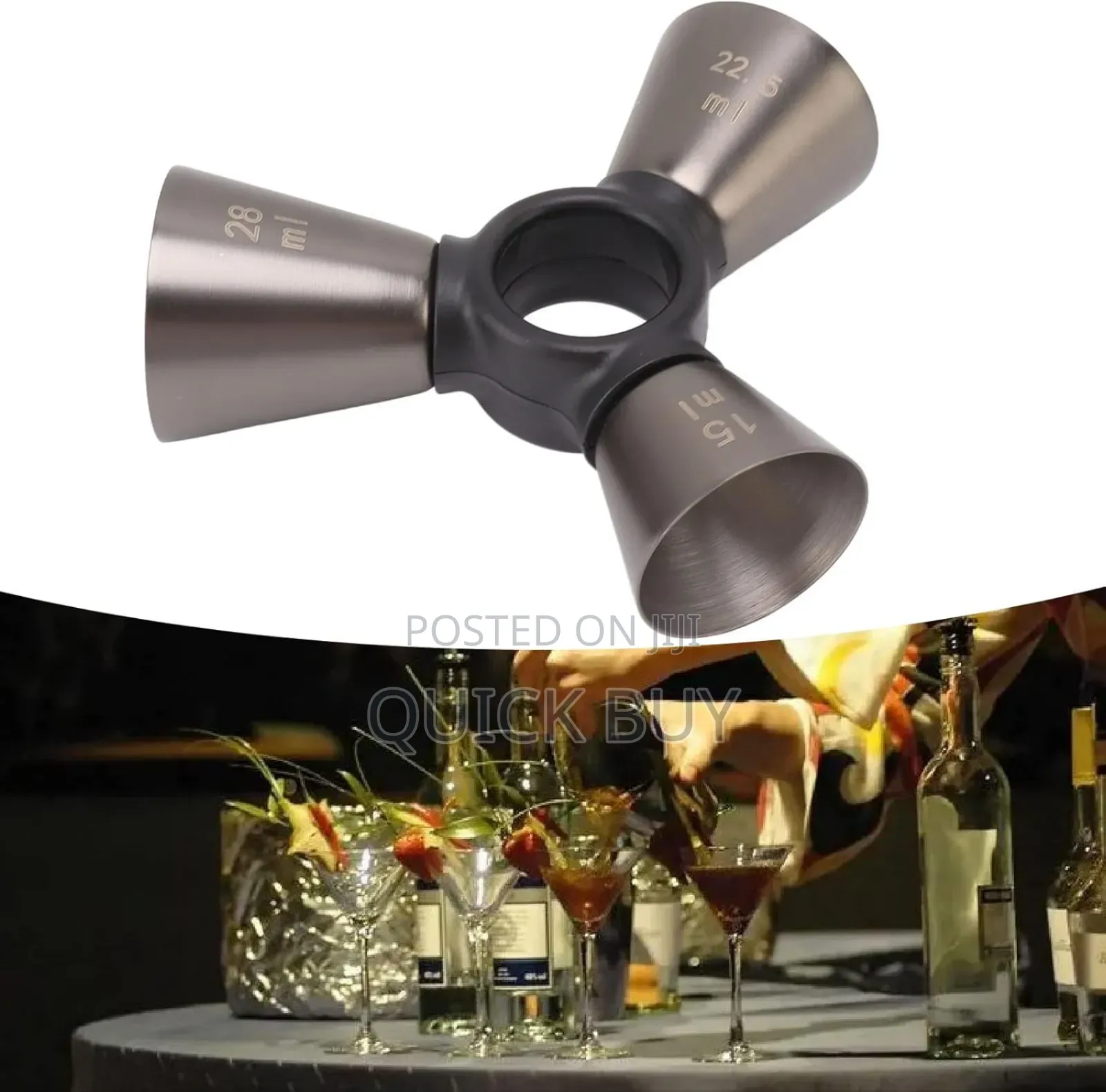 New Stainless Steel 3-End Bar Measuring Cup