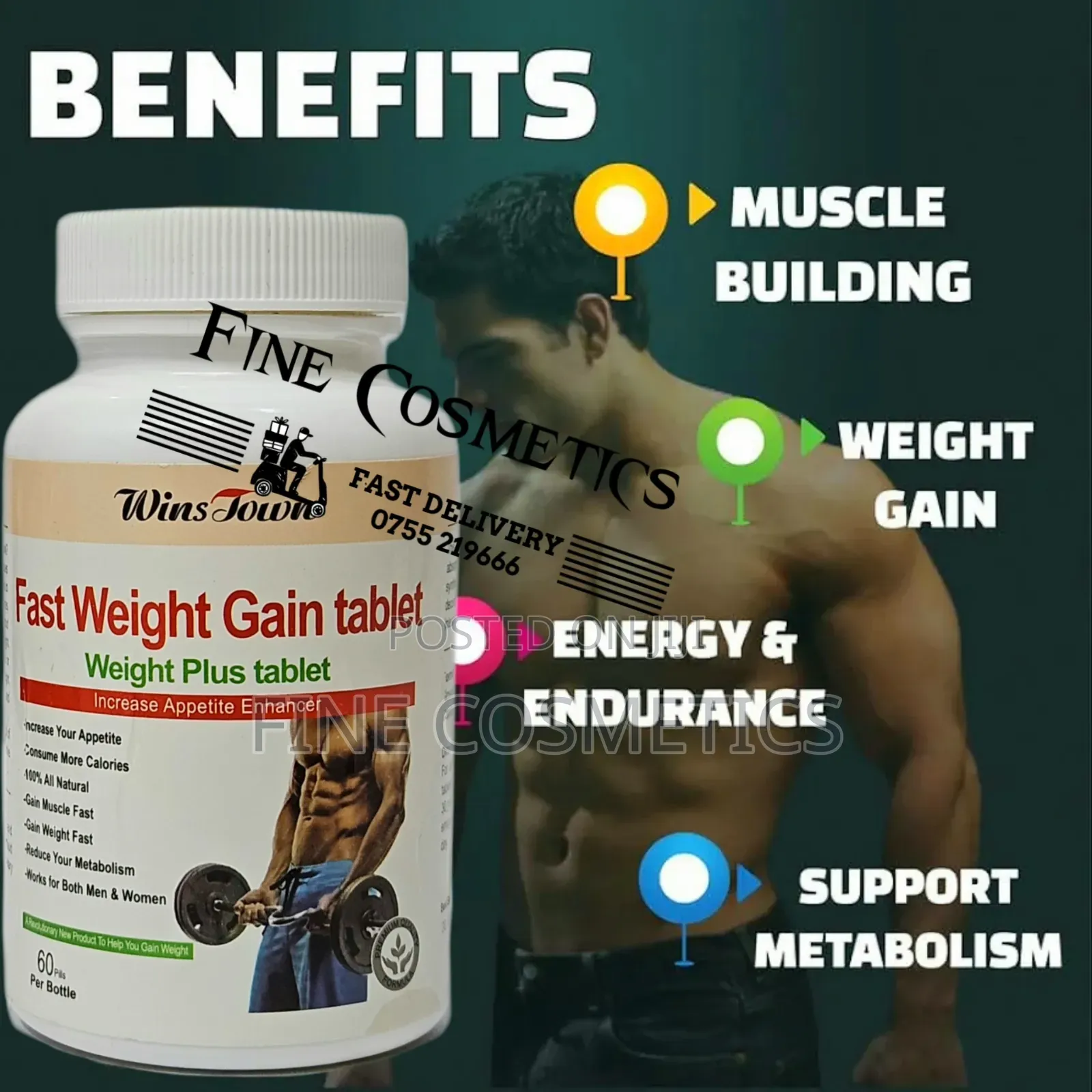 Wholesale Unisex Weight Gain Tablets Body and Muscle Building Gainer