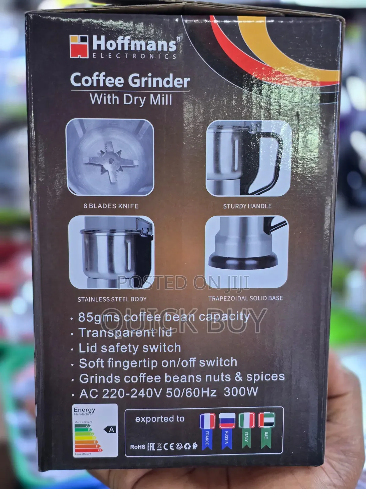 New Hoffmans 300w Coffee Grinder With Dry Mill