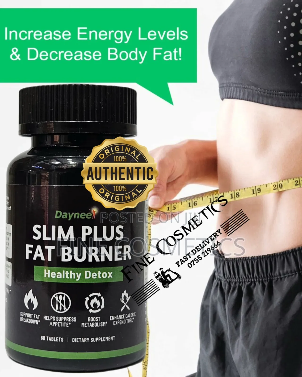 Original Slim Plus Fat Burner Slimming Weight Loss Pills. 60