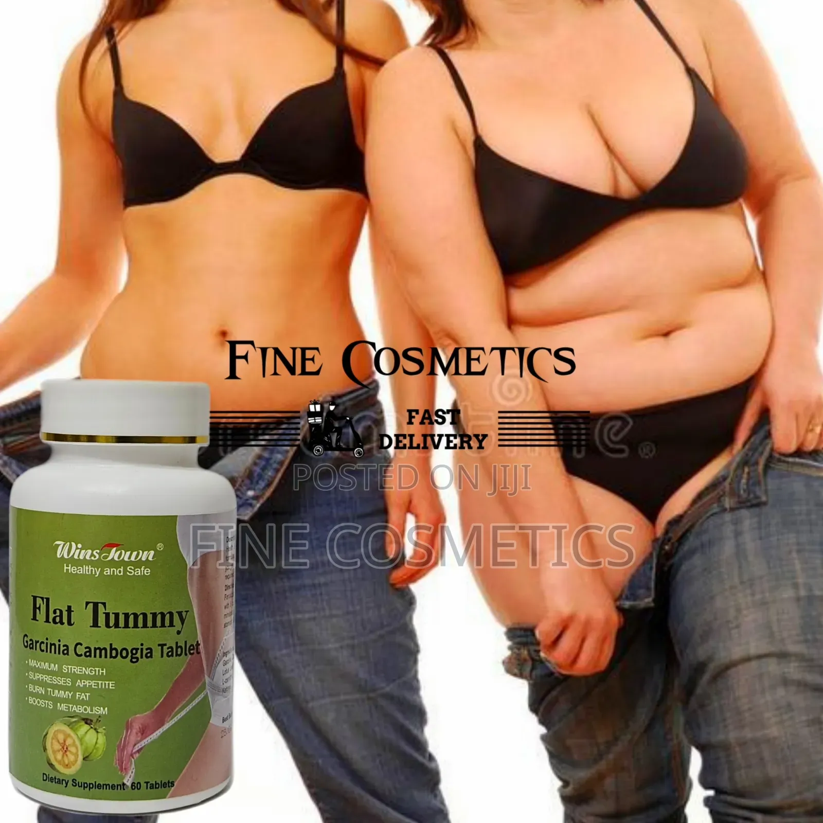 Flat Tummy Tablets Fat Burner Tumy Waist Slimming Weight Loss 60 Pills