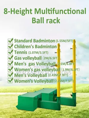 Outdoor Volleyball |Badminton Poles and Net With Stable Base