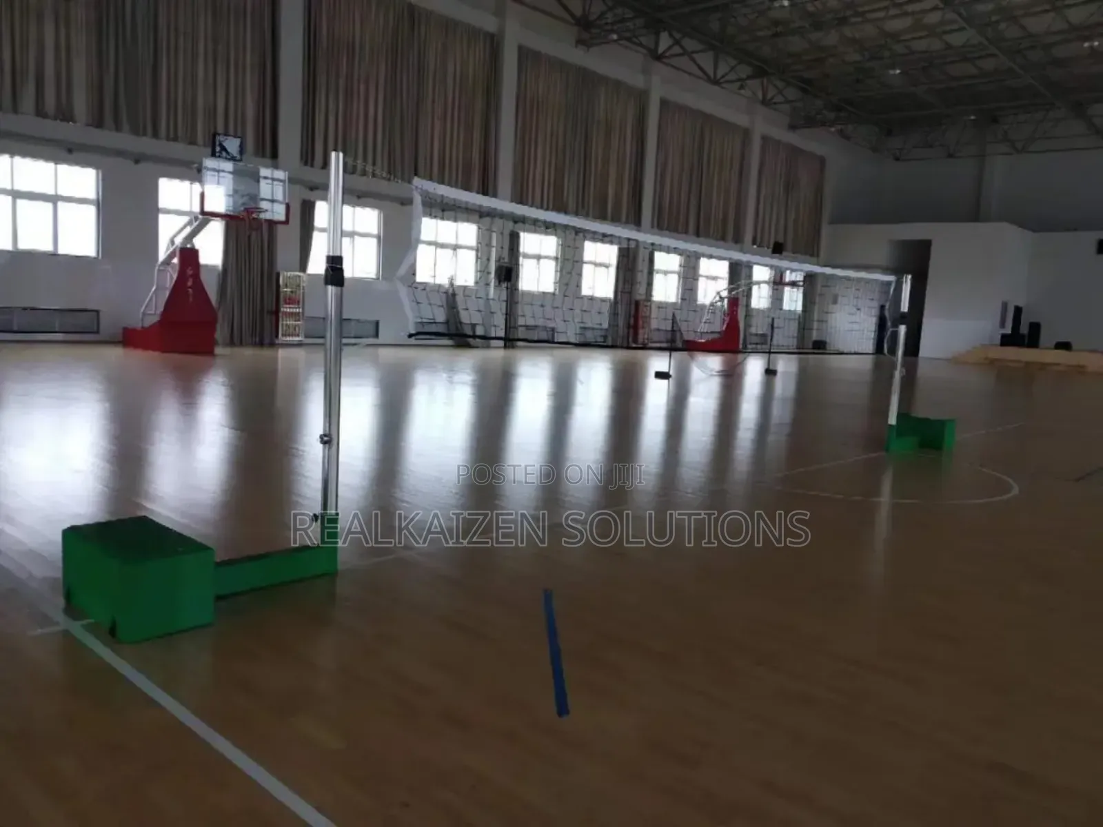 Outdoor Volleyball |Badminton Poles and Net With Stable Base