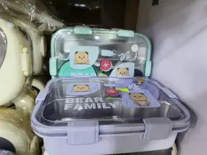 Bear Family" Stainless Steel Lunch Boxes