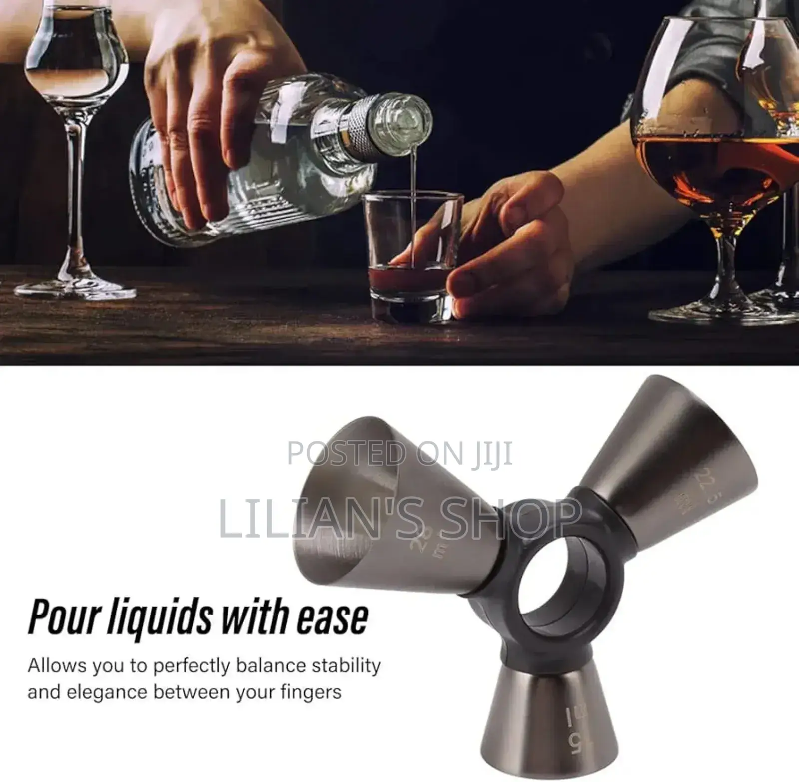 Stainless Steel 3-End Bar Measuring Cup