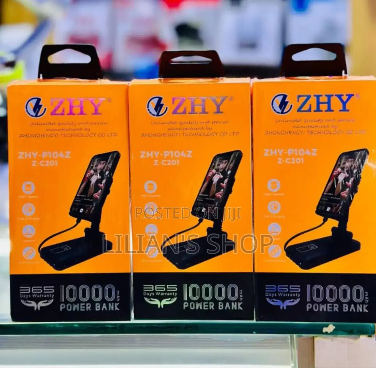 Zhy 2in1 10000mah Power Bank Ank With Foldable Phone Holder