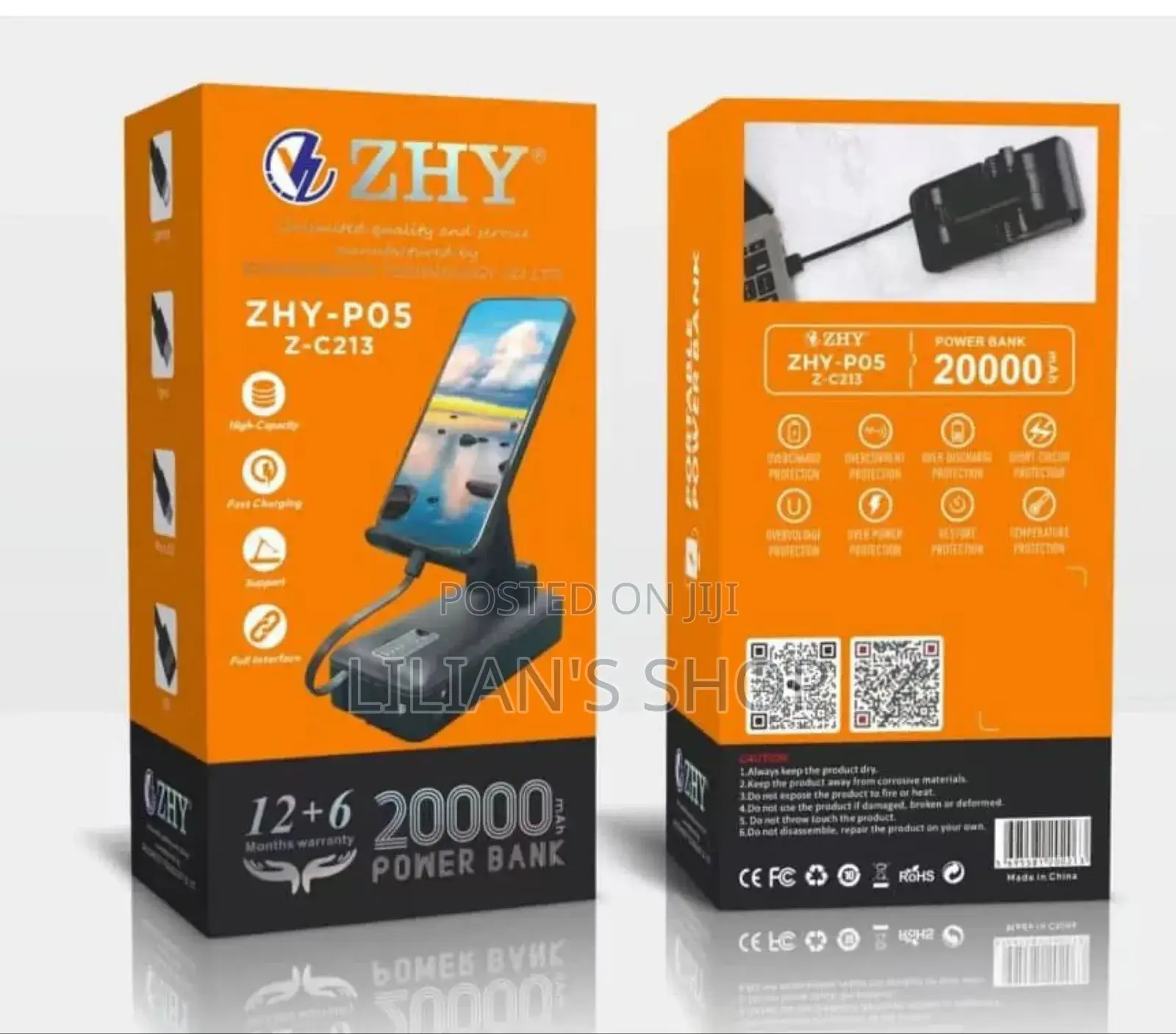 Zhy P05 20000mah Power With Phone Holder