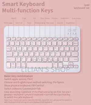 2in1 Bluetooth Keyboard and Mouse for iPad,Tablets Etc