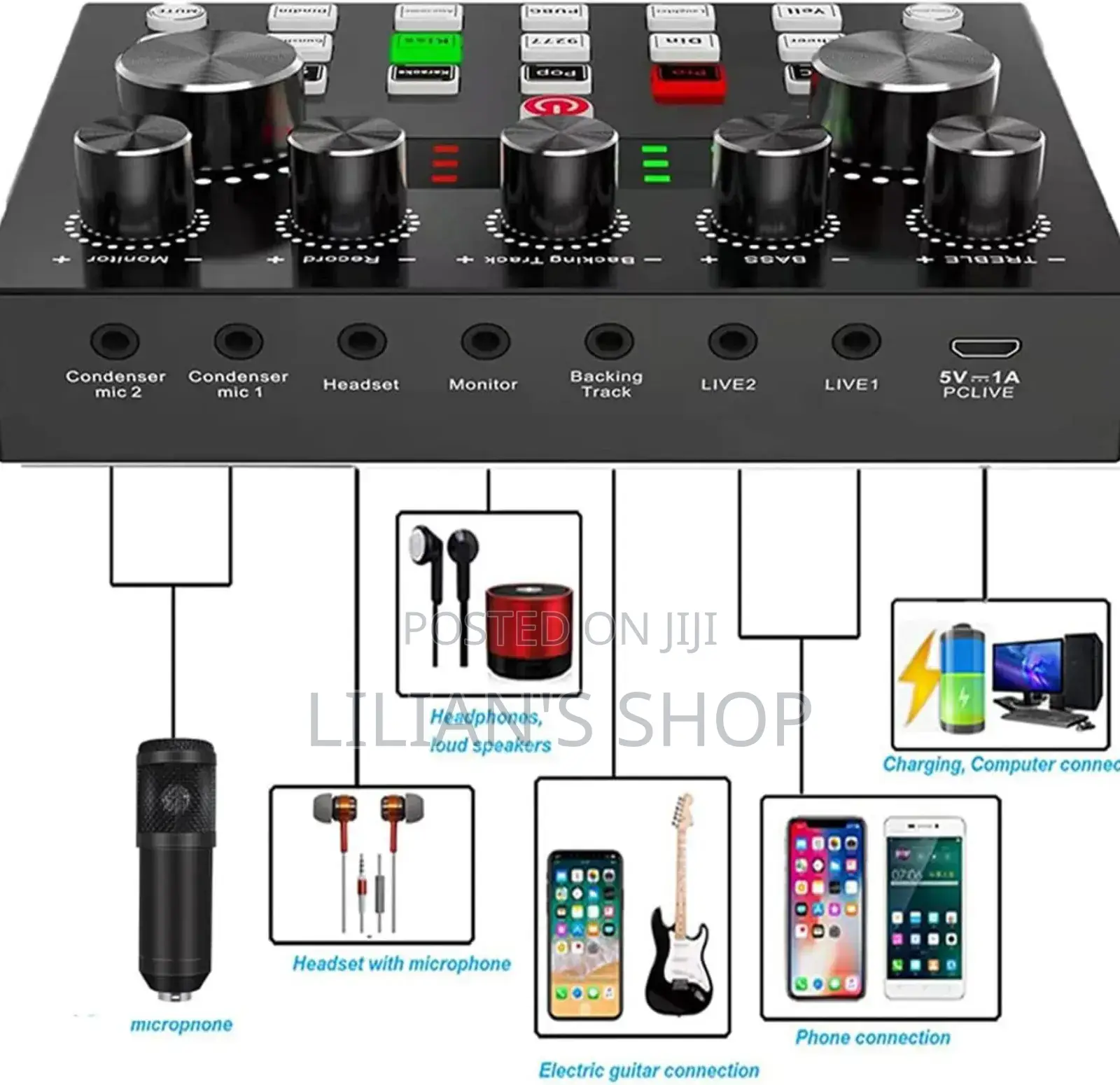 Sound Card Kit Condenser Microphone Set