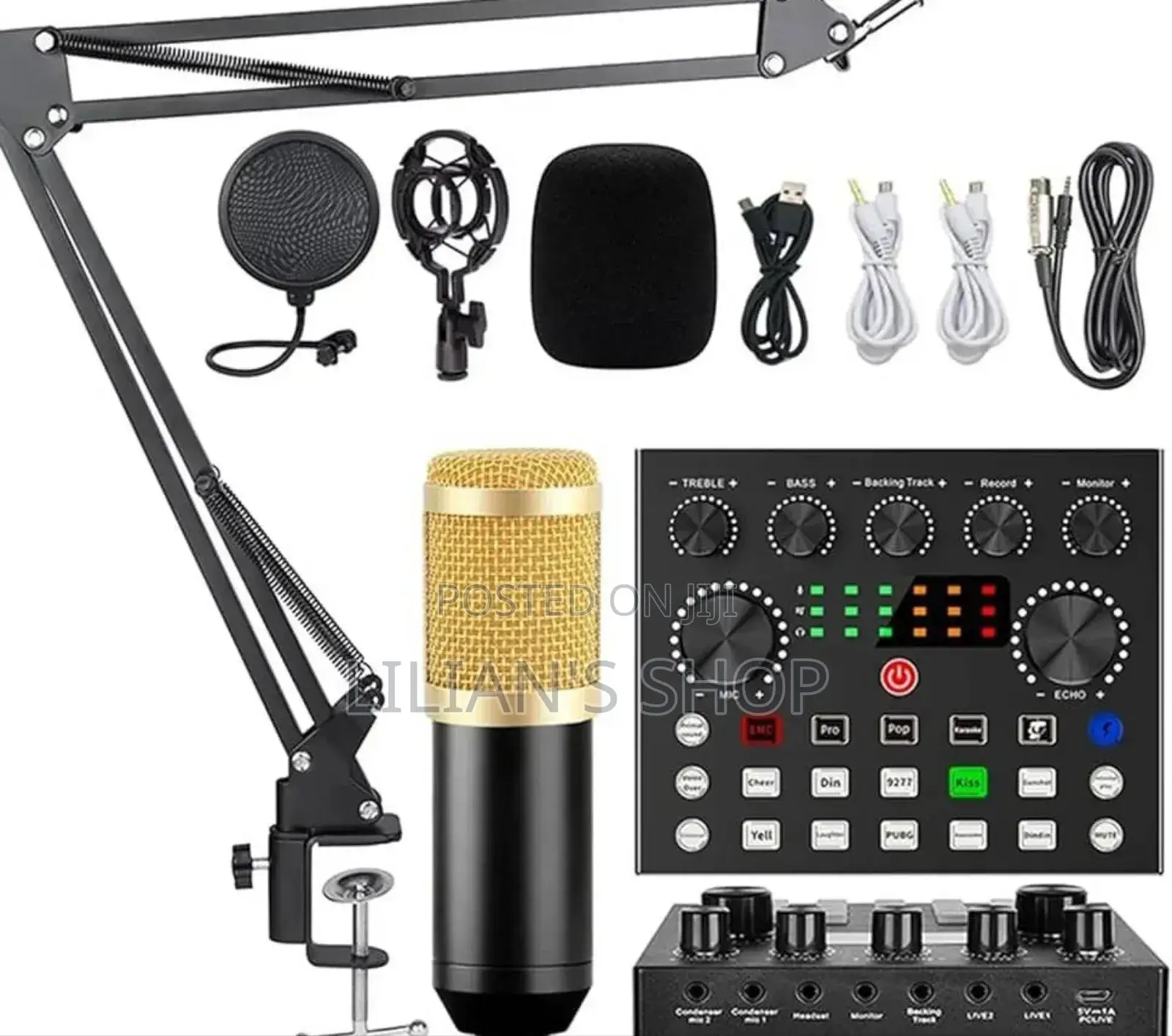 Sound Card Kit Condenser Microphone Set