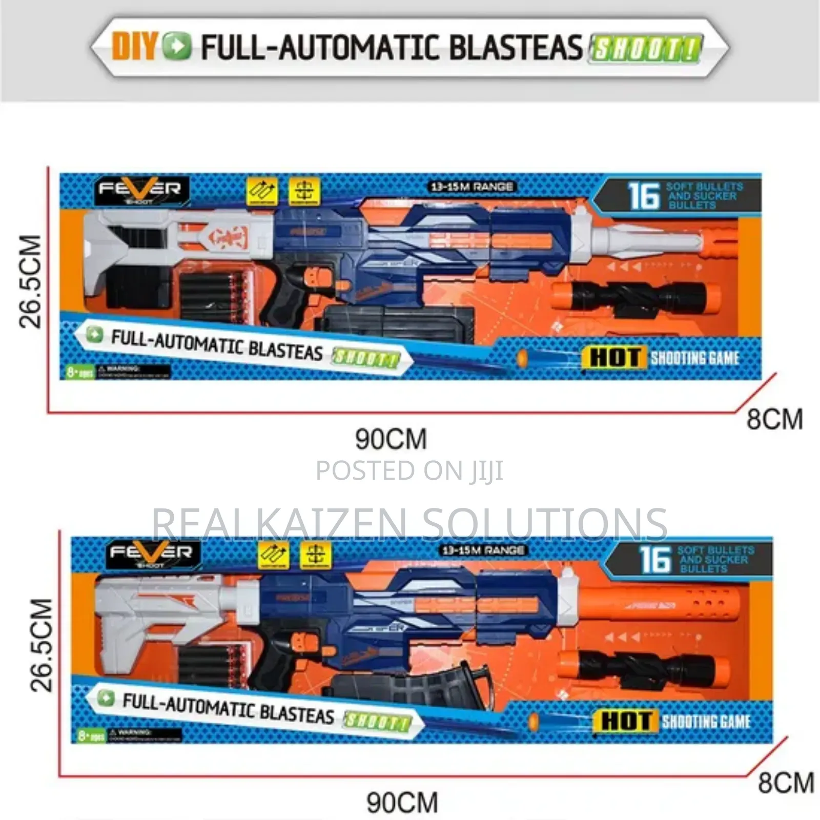 Fever Full-Automatic Soft Bullet Blaster Toy Gun| 15m Range