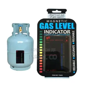 Magnetic Gas Level Indicator Next to a Gas Cylinder.