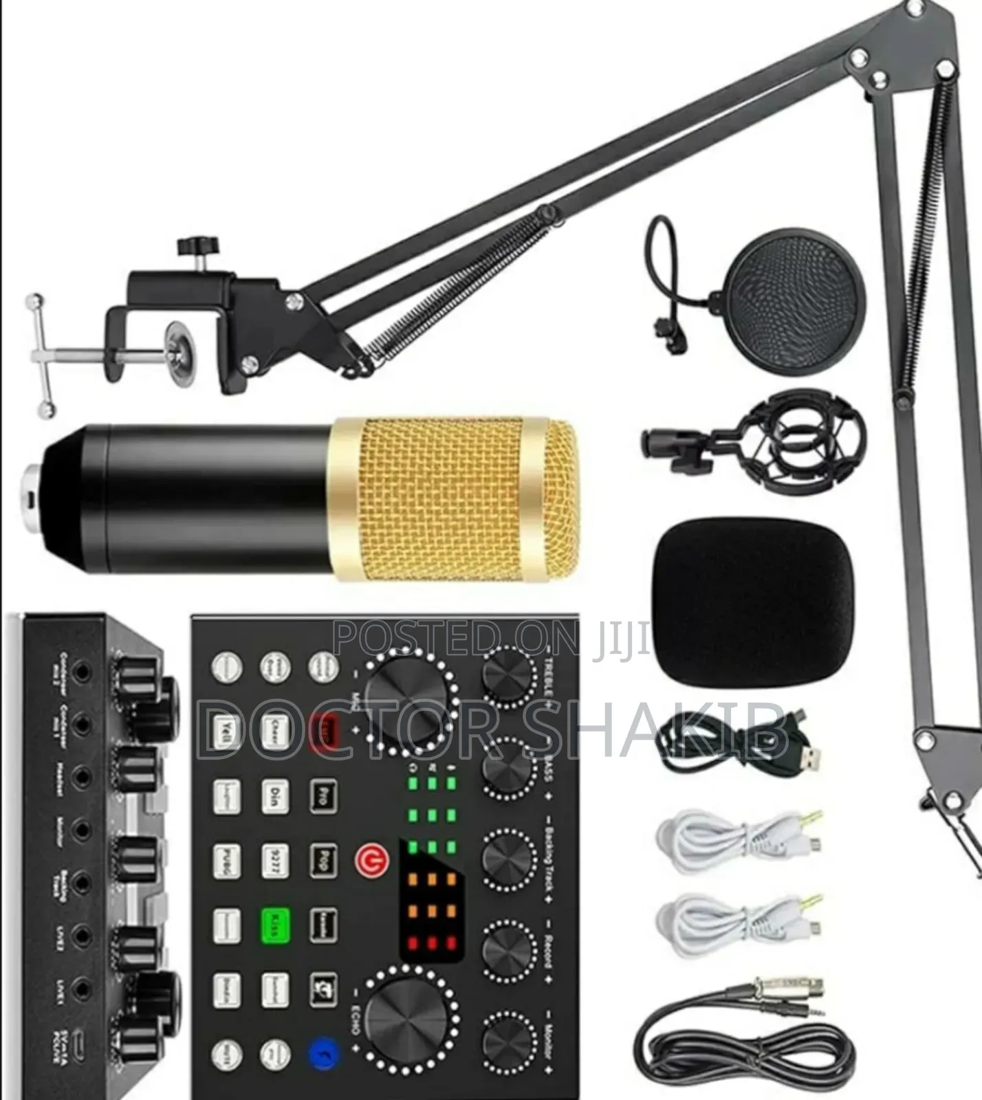 New Sound Card Kit Condenser Microphone Set