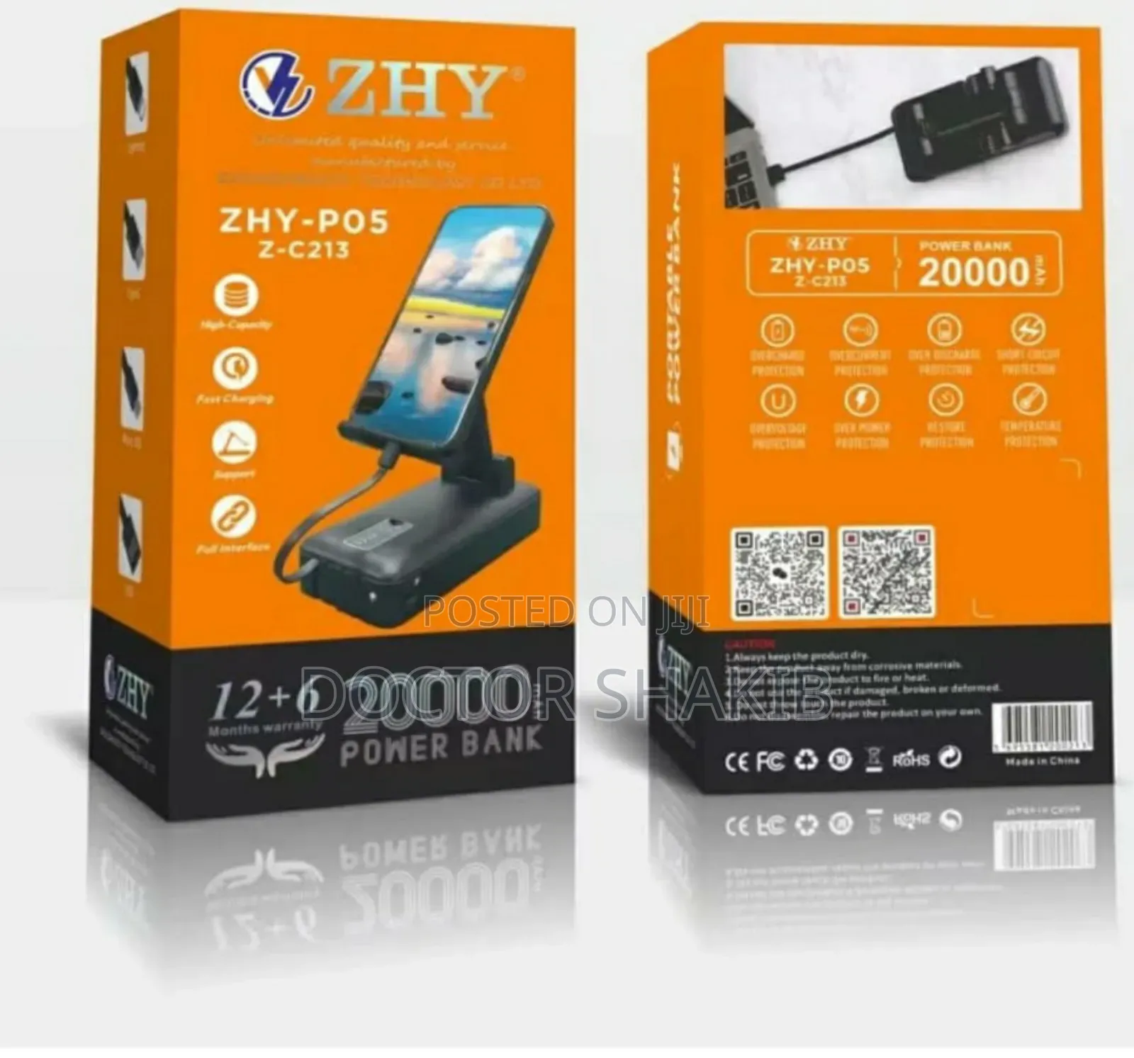 High Performance Zhy P05 20000mah Power With Phone Holder