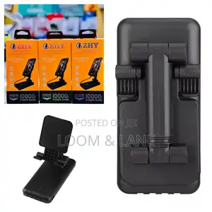 Zhy 2in1 10000mah Power Bank With Foldable Phone Holder