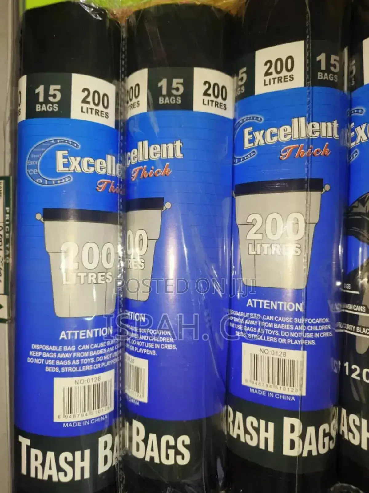 Excellent Thick" Brand Black Trash Bags,