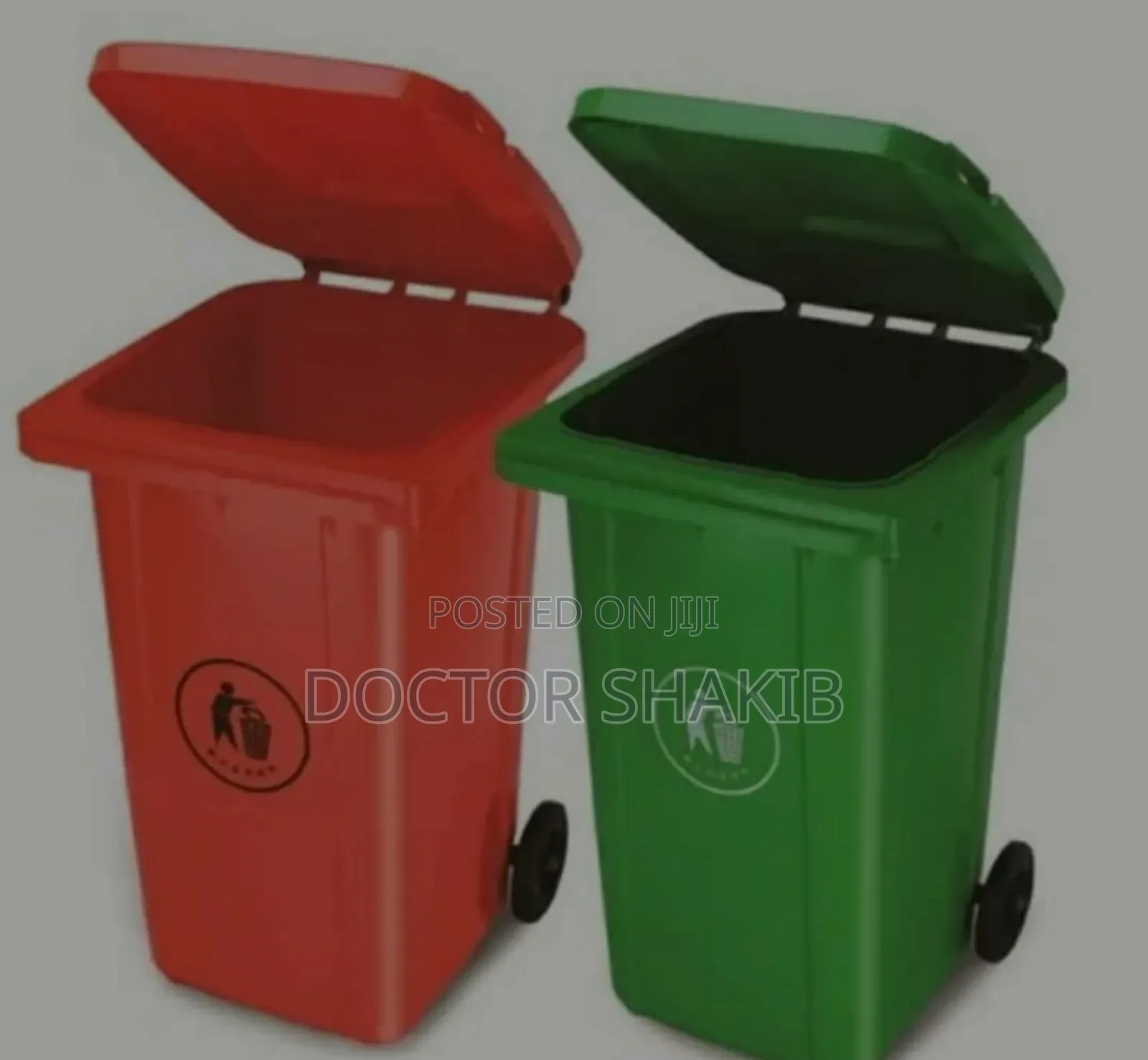 Heavy-Duty 120l Plastic Outdoor Waste Bin With Wheels