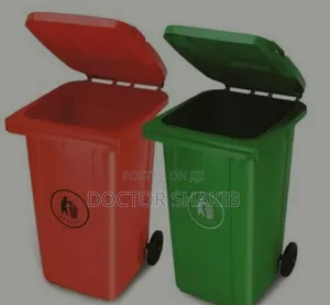 Heavy-Duty 120l Plastic Outdoor Waste Bin With Wheels
