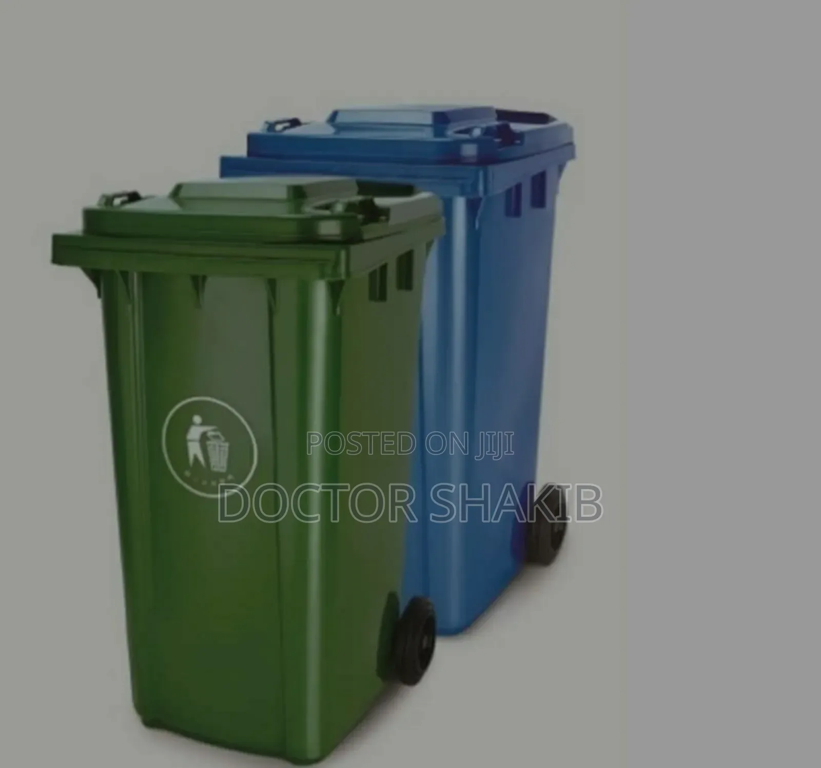 Heavy-Duty 120l Plastic Outdoor Waste Bin With Wheels