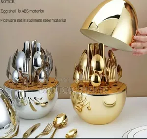 High Quality Golden/Silver Egg-Shaped Cutlery Holder-24pcs